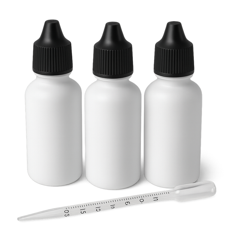 Reef dosing bottles and graduated pipette — Reef Supplements & Dosing